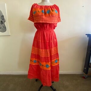 Elegant Orange Maxi Dress